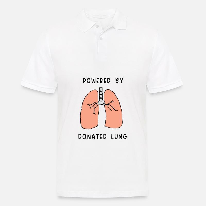 powered by donated Lung - Männer Poloshirt - Weiß