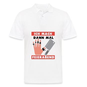 Ich mach dann mal feierabend Metzger Fleischer - Männer Poloshirt - Weiß - Vorne - Kai (181cm)