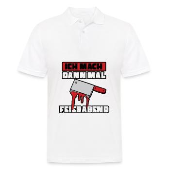 Ich mach dann mal feierabend Metzger Fleischer - Männer Poloshirt - Weiß - Vorne - Kai (181cm)