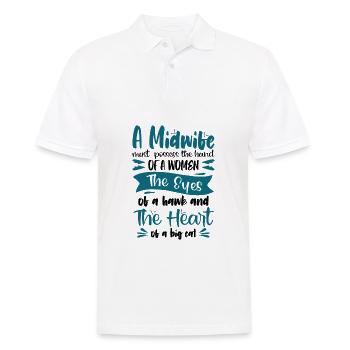 A midwife must possess - Männer Poloshirt - Weiß - Vorne - Kai (181cm)