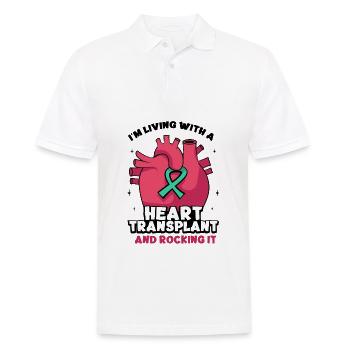 I'm Living With A heart Transplant And Rocking It - Männer Poloshirt - Weiß - Vorne - Kai (181cm)