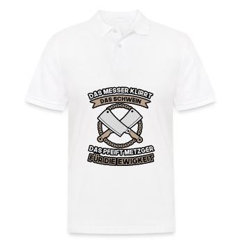 metzger für die ewigkeit - Männer Poloshirt - Weiß - Vorne - Kai (181cm)
