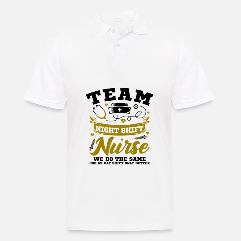Team Night Shift Nurse - Männer Poloshirt - Weiß