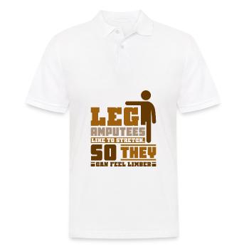 Leg Amputees like to stretch - Männer Poloshirt - Weiß - Vorne - Kai (181cm)