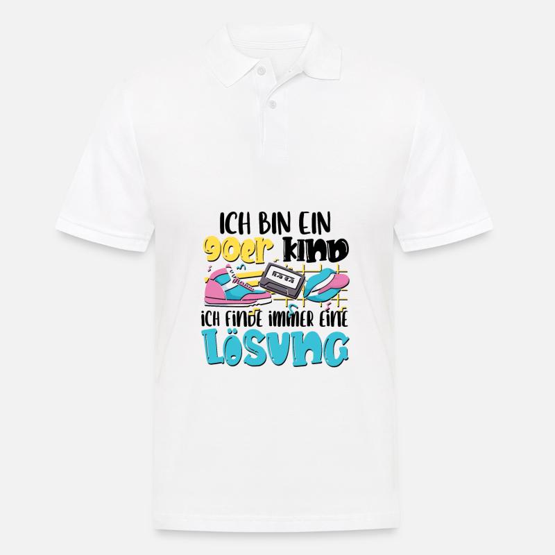 Ich bin ein 90er Kind - Männer Poloshirt - Weiß