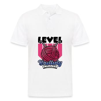 Level Knitting Unlocked - Männer Poloshirt - Weiß - Vorne - Kai (181cm)