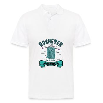 Crocheters do it with chains - Männer Poloshirt - Weiß - Vorne - Kai (181cm)