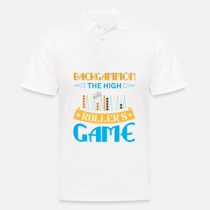 Backgammon Spiel - Männer Poloshirt - Weiß