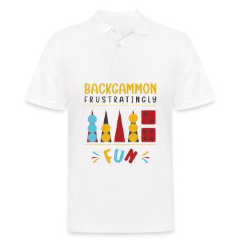 Backgammon Spiel - Männer Poloshirt - Weiß - Vorne - Kai (181cm)