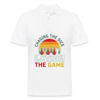 Backgammon Spiel - Männer Poloshirt - Weiß - Vorne - Kai (181cm)