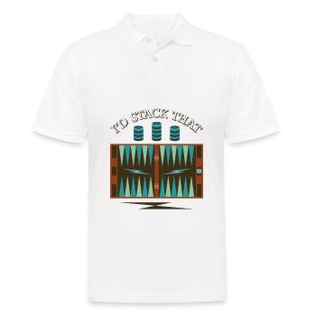 Backgammon Spiel - Männer Poloshirt - Weiß - Vorne - Kai (181cm)