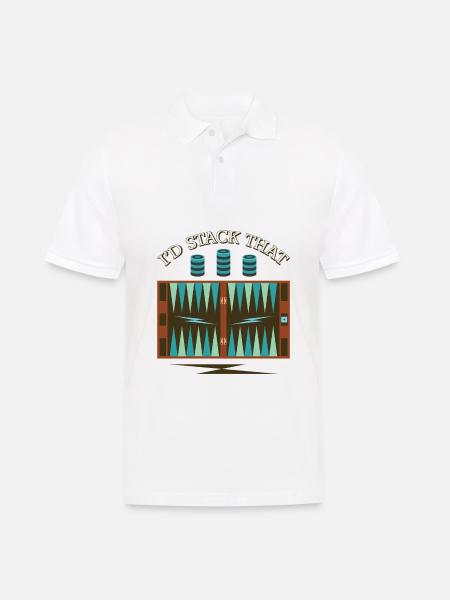 Backgammon Spiel - Männer Poloshirt - Weiß
