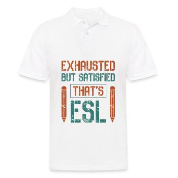 ESL-Lehrer ESL Unterricht - Männer Poloshirt - Weiß - Vorne - Kai (181cm)