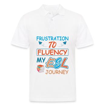 ESL-Lehrer ESL Unterricht - Männer Poloshirt - Weiß - Vorne - Kai (181cm)