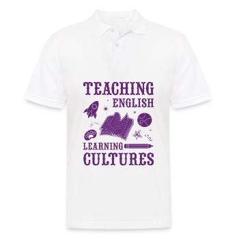 ESL-Lehrer ESL Unterricht - Männer Poloshirt - Weiß - Vorne - Kai (181cm)
