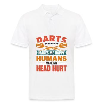 Dart Dartspieler Dartspiel Herren - Männer Poloshirt - Weiß - Vorne - Kai (181cm)