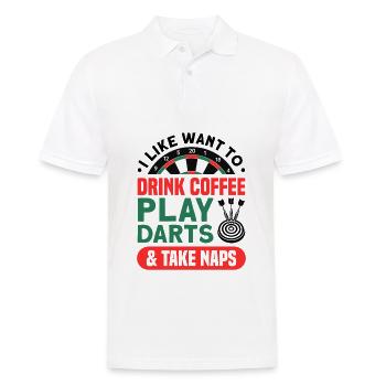 Dart Dartspieler Dartspiel Herren - Männer Poloshirt - Weiß - Vorne - Kai (181cm)