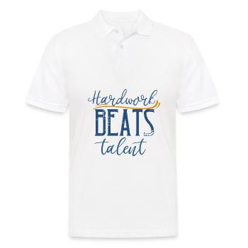 Funny Fitness Sport Dicton - Travail acharné - Polo Homme - blanc - Devant - Kai (181cm)