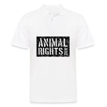 ANIMAL RIGHTS NOW VEGAN - Polo Homme - blanc - Devant - Kai (181cm)