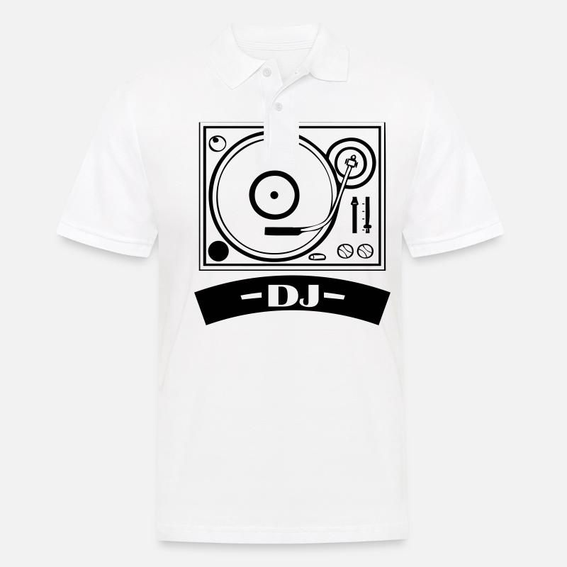 turntable dj - Männer Poloshirt - Weiß