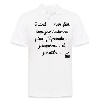 Tontons Flingueurs J'dynamite J'disperse J'ventile - Polo Homme - blanc - Devant - Kai (181cm)