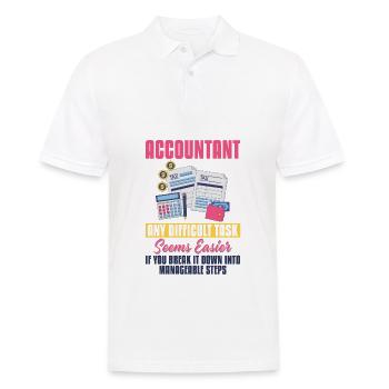 Buchhalter - Jede schwierige Aufgabe - Männer Poloshirt - Weiß - Vorne - Kai (181cm)