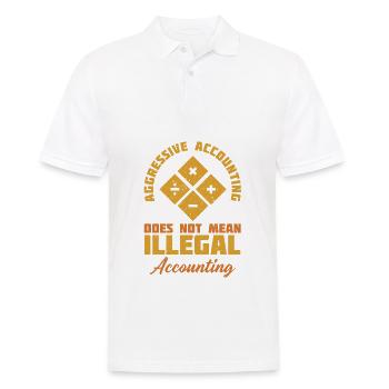 Aggressive Buchführung bedeutet nicht - Männer Poloshirt - Weiß - Vorne - Kai (181cm)