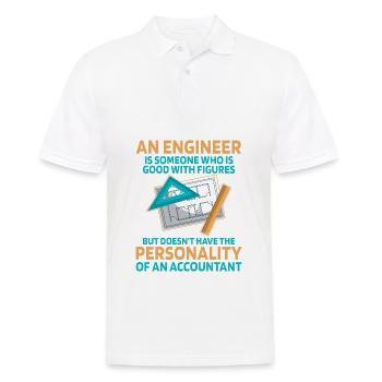 Ein Ingenieur ist jemand, der gut mit Zahlen - Männer Poloshirt - Weiß - Vorne - Kai (181cm)