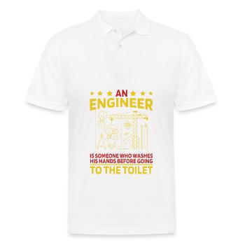 Ingenieur der seine Hände erst wäscht lustig - Männer Poloshirt - Weiß - Vorne - Kai (181cm)