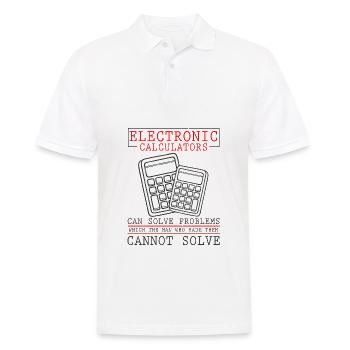 Elektronische Taschenrechner können Probleme lösen - Männer Poloshirt - Weiß - Vorne - Kai (181cm)