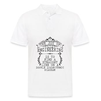 Die Freude an der Technik - Männer Poloshirt - Weiß - Vorne - Kai (181cm)