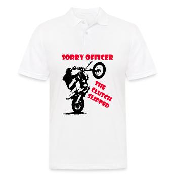 Chemise de motard 'Sorry Officer' - Polo Homme - blanc - Devant - Kai (181cm)