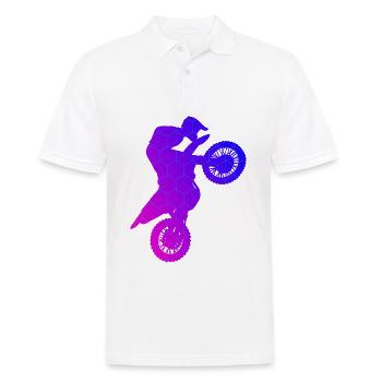 Herren Supermoto Dirtbike Dirt Biker Freestyle Mot - Männer Poloshirt - Weiß - Vorne - Kai (181cm)