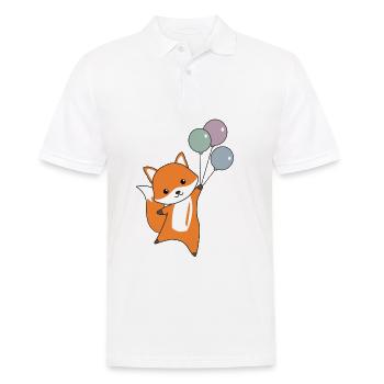 Fuchs süß Tier fliegt Luftballons Kinder - Polo Homme - blanc - Devant - Kai (181cm)