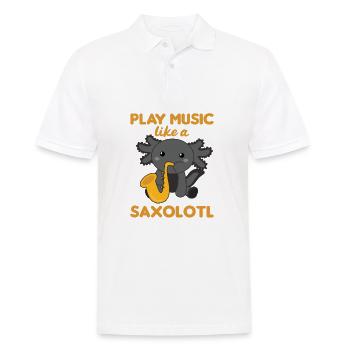 Saxolotl plays saxophone music a sweet axolotl - Men's Polo Shirt - white - Front - Kai (181cm)