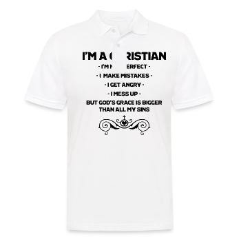 I'm A Christian, Not Perfect, Christian, Faith - Men's Polo Shirt - white - Front - Kai (181cm)