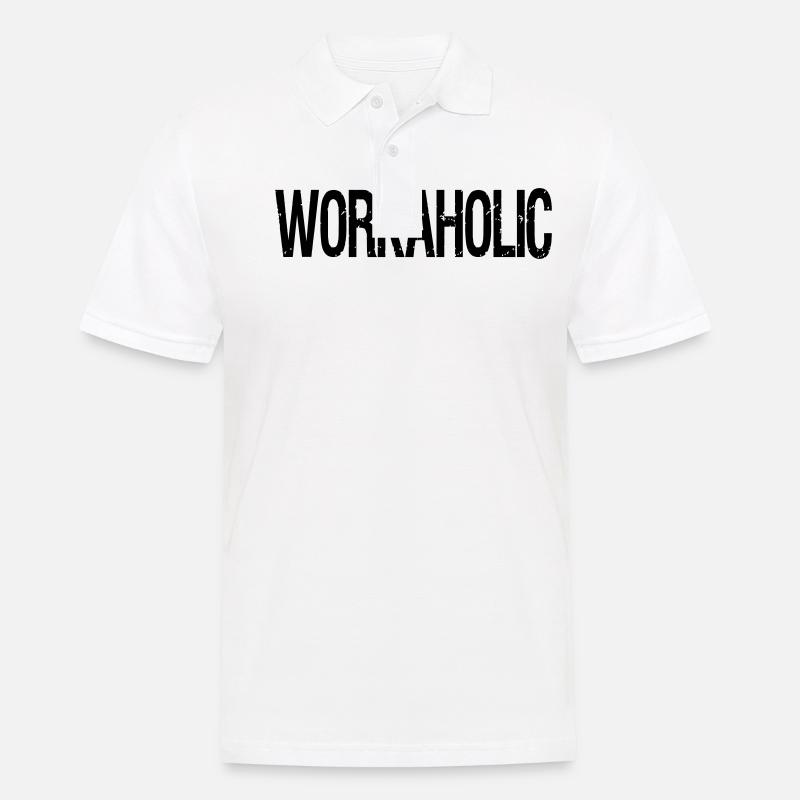 Workaholic - Männer Poloshirt - Weiß