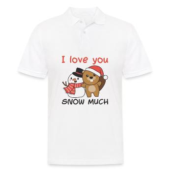 Biber Je t’aime neige beaucoup schneemann wortspiel - Polo Homme - blanc - Devant - Kai (181cm)