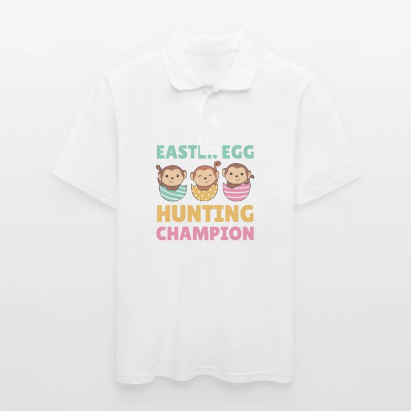 cute monkeys at Easter with Easter eggs monkey Men's Polo Shirt