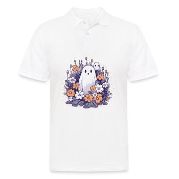 Halloween groovy Mama Geist Hippie Blumen Vintage - Männer Poloshirt - Weiß - Vorne - Kai (181cm)