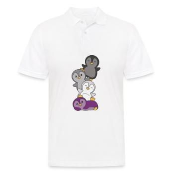 Asexual Flag Pride LGBTQ Cute Penguin Bunch - Men's Polo Shirt - white - Front - Kai (181cm)