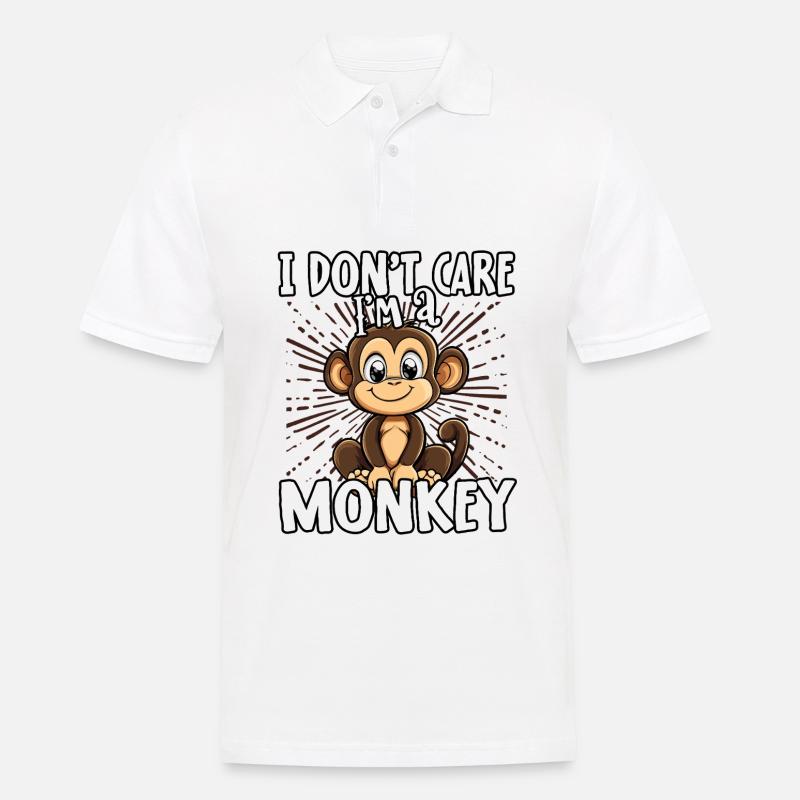 I don't care I'm a monkey - süßer Affe - Männer Poloshirt - Weiß