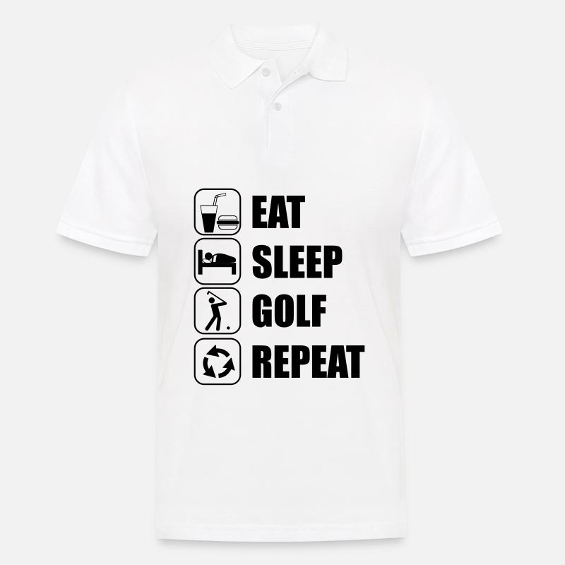 Eat Sleep Golf Repeat - Männer Poloshirt - Weiß