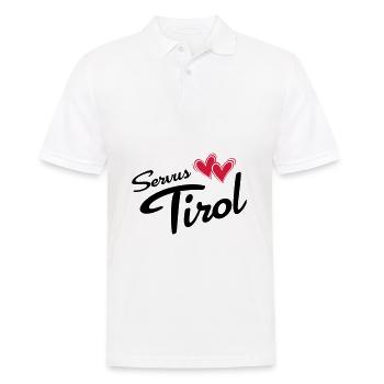 Servus Tyrol avec double coeur - Polo Homme - blanc - Devant - Kai (181cm)