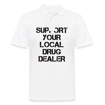 Soutiens ton dealer - Polo Homme - blanc - Devant - Kai (181cm)