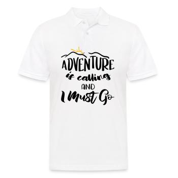 Adventure is calling and I must go - Fernweh Motif - Polo Homme - blanc - Devant - Kai (181cm)