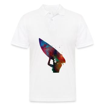 Surfer sport art #surfer #sport - Men's Polo Shirt - white - Front - Kai (181cm)