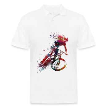 BMX Radfahren #cycling #sport #bike - Männer Poloshirt - Weiß - Vorne - Kai (181cm)