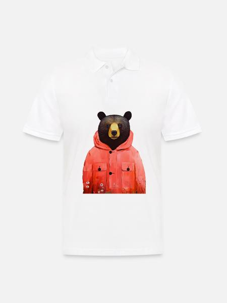Bärentierkunst #bear - Männer Poloshirt - Weiß