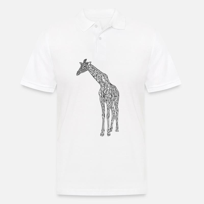 Giraffen-Kunstlinien #giraffe - Männer Poloshirt - Weiß